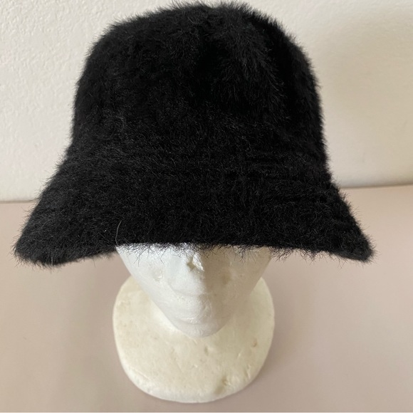 Black Fuzzy Bucket Hat RN 86170 Boho Retro Vintage-Style Hat OS - Picture 2 of 8